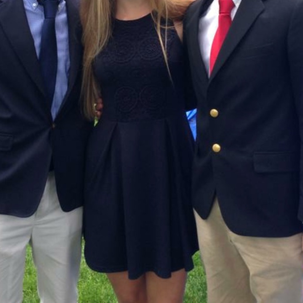 BLACK FRANCESCA COLLECTION DRESS WITH LACE FRONT